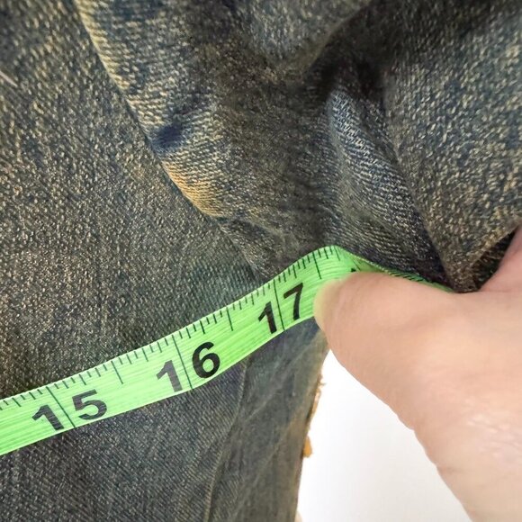 VINTAGE 90S ACID WASH SEQUIN DENIM TRENCH COAT JONINO - Picture 10 of 13